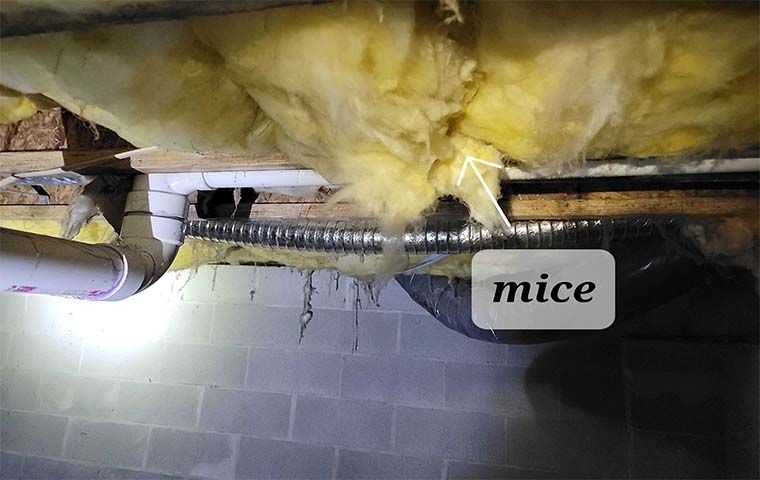 Mice damage in insulation